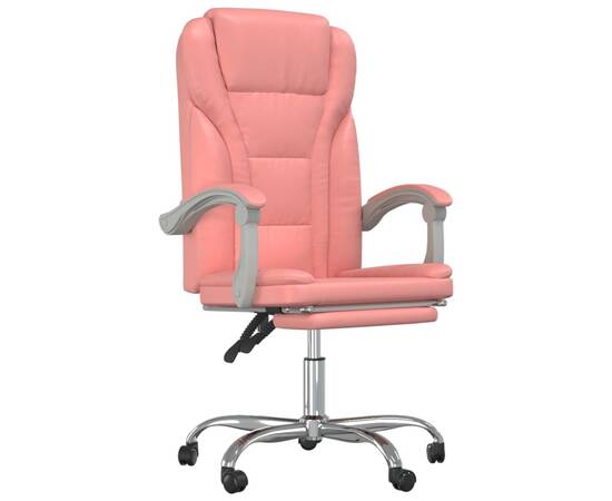 Fotoliu de birou rabatabil, roz, piele ecologică, 2 image