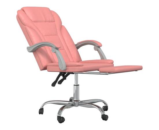 Fotoliu de birou rabatabil, roz, piele ecologică, 6 image