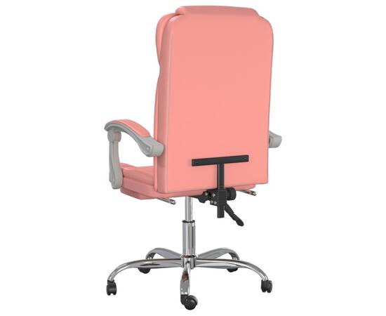 Fotoliu de birou rabatabil, roz, piele ecologică, 5 image