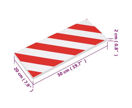 Protecții de perete, 6 buc., roșu și alb, 50x20x2 cm, spumă eva, 9 image