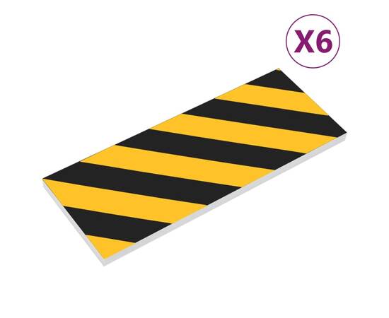 Protecții de perete 6 buc. galben și negru 50x10x2 cm spumă eva, 2 image
