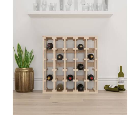 Suport de vinuri, 58,5x33x60,5 cm, lemn masiv de pin, 3 image