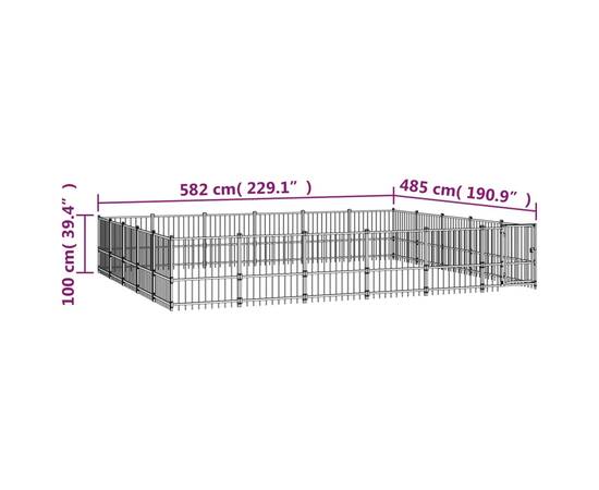 Padoc pentru câini de exterior, 28,23 m², oțel, 6 image