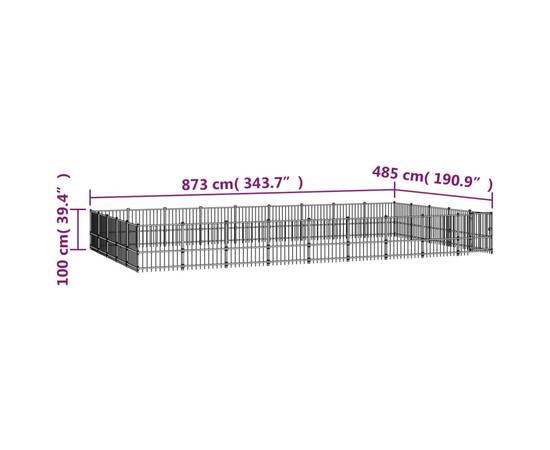 Padoc pentru câini de exterior, 42,34 m², oțel, 6 image