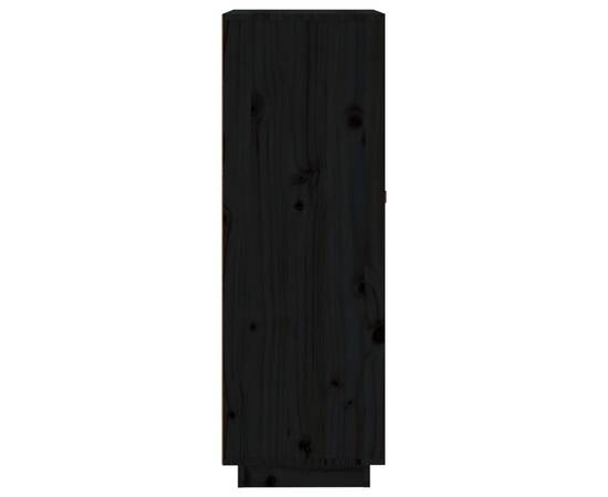 Dulap de vinuri, negru, 45x34x100 cm, lemn masiv de pin, 6 image