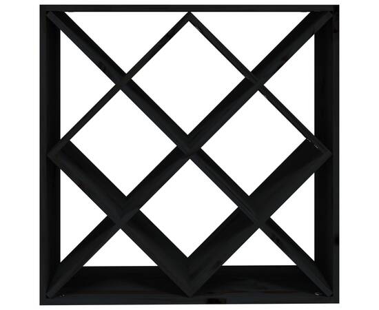 Dulap de vinuri, negru, 62x25x62 cm, lemn masiv de pin, 5 image