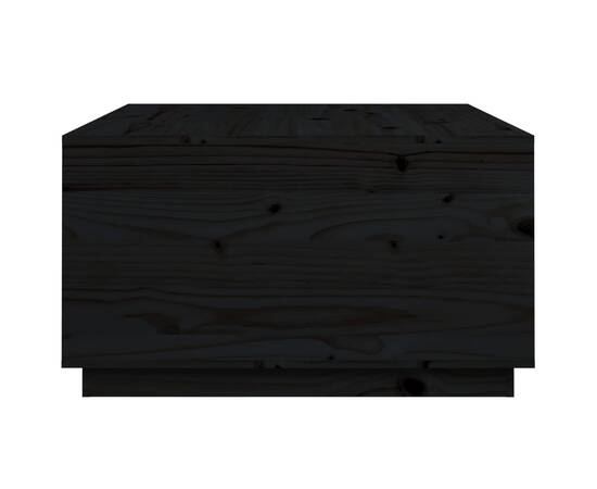Măsuță de cafea, negru, 80x80x45 cm, lemn masiv de pin, 8 image