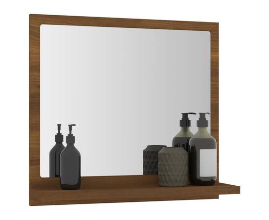 Oglindă de baie, stejar maro, 40x10,5x37 cm, lemn compozit, 6 image