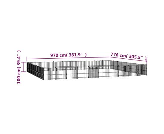 Padoc pentru câini de exterior, 75,27 m², oțel, 6 image