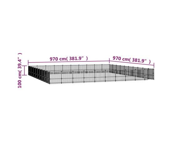 Padoc pentru câini de exterior, 94,09 m², oțel, 6 image