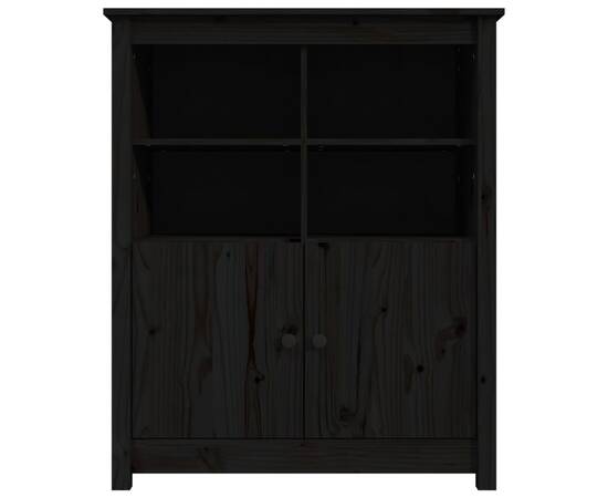 Servantă, negru, 83x41,5x100 cm, lemn masiv de pin, 6 image