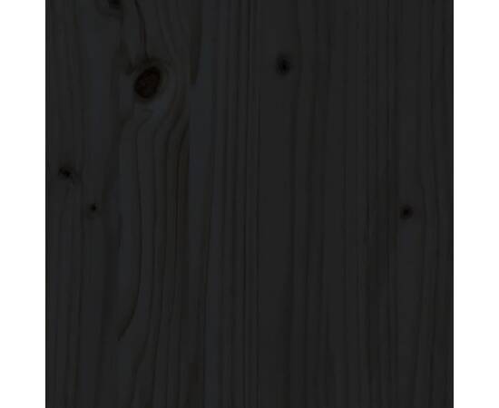 Suport pentru plante, negru,104,5x25x109,5cm, lemn masiv de pin, 7 image