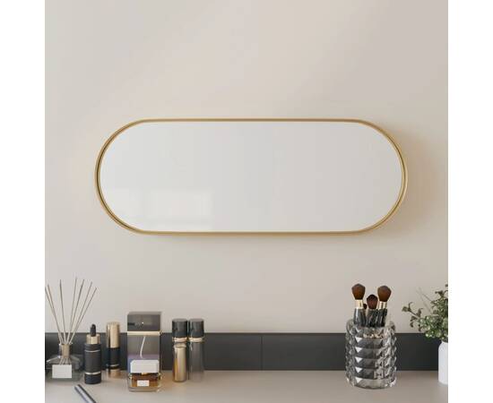 Oglindă de perete, auriu, 15x40 cm, ovală