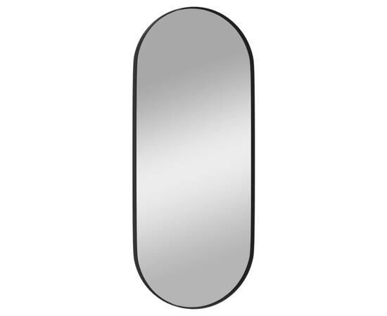 Oglindă de perete, negru, 25x60 cm, ovală, 3 image