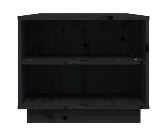 Măsuță de cafea, negru, 90x49x40,5 cm, lemn masiv de pin, 6 image
