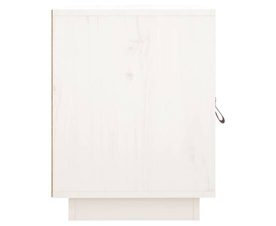 Noptiere, 2 buc., alb, 40x34x45 cm, lemn masiv de pin, 7 image