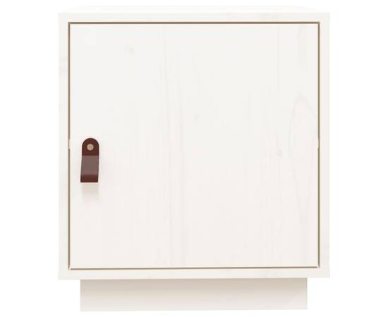 Noptiere, 2 buc., alb, 40x34x45 cm, lemn masiv de pin, 6 image