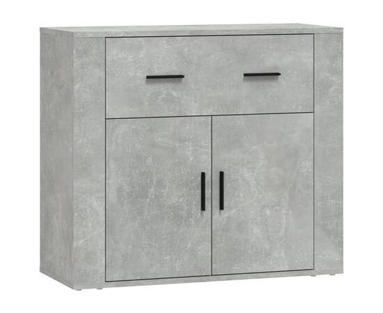 Servantă, gri beton, 80x33x70 cm, lemn prelucrat, 2 image