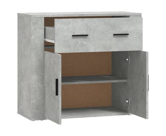Servantă, gri beton, 80x33x70 cm, lemn prelucrat, 4 image