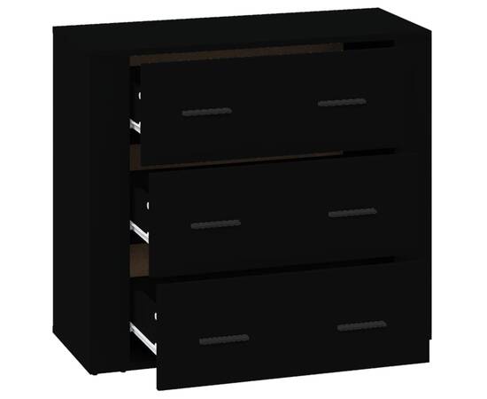 Servantă, negru, 80x33x70 cm, lemn prelucrat, 4 image