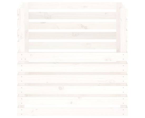 Compostor, alb, 80x80x78 cm, lemn masiv de pin, 5 image