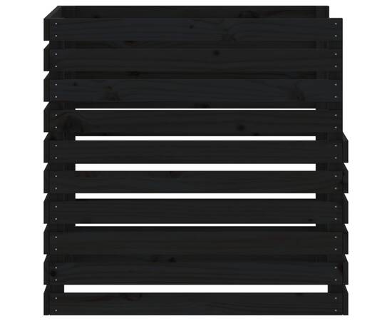 Compostor, negru, 80x80x78 cm, lemn masiv de pin, 6 image