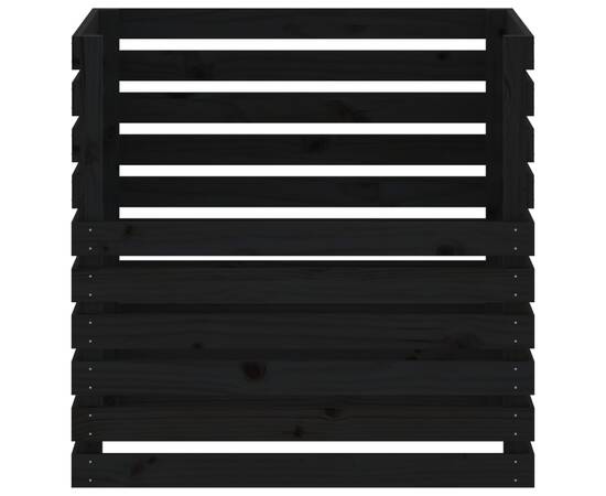 Compostor, negru, 80x80x78 cm, lemn masiv de pin, 5 image