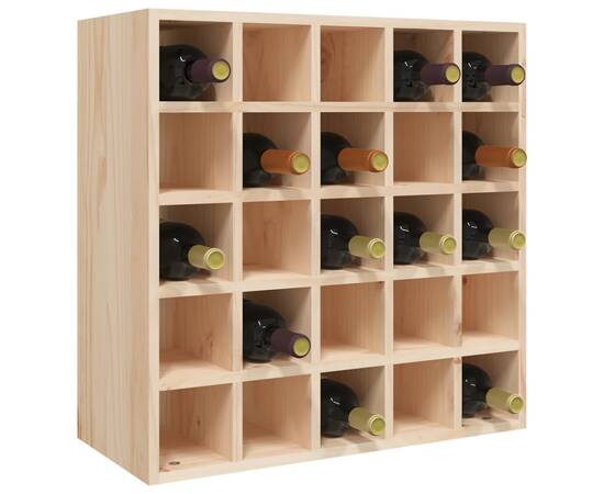 Dulap de vinuri, 56x25x56 cm, lemn masiv de pin, 4 image