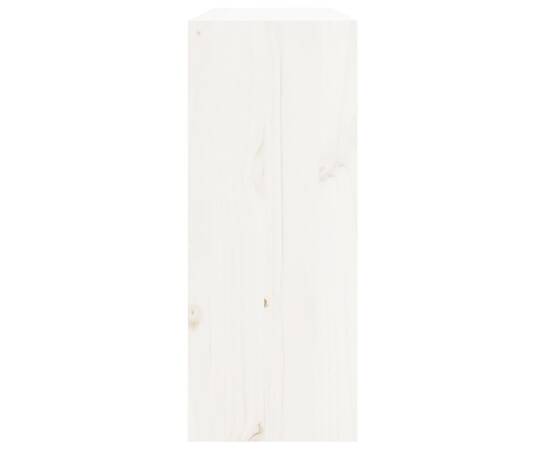 Dulap de vinuri, alb, 62x25x62 cm, lemn masiv de pin, 6 image