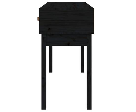 Masă consolă, negru, 114x40x75 cm, lemn masiv de pin, 5 image