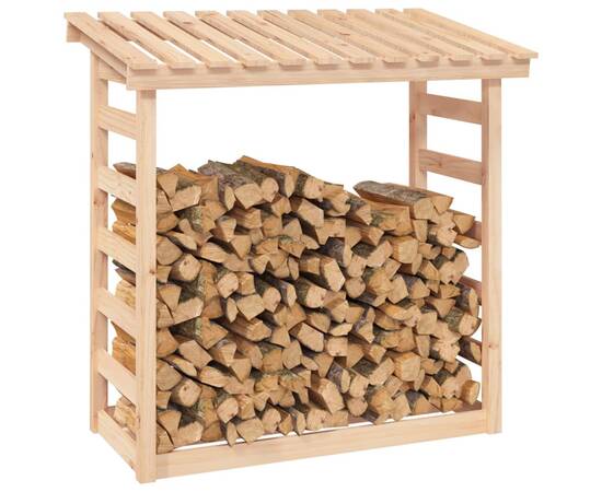 Rastel pentru lemne de foc, 108x64,5x110 cm, lemn masiv pin, 4 image