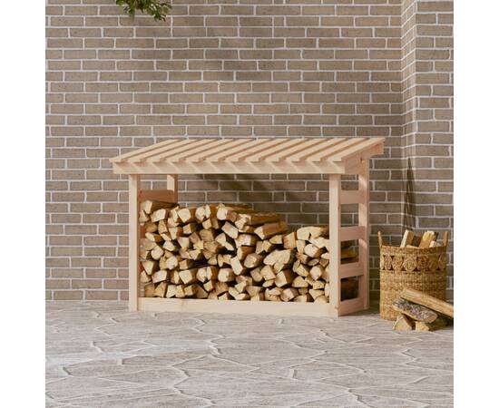 Rastel pentru lemne de foc, 108x64,5x78 cm, lemn masiv pin