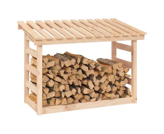 Rastel pentru lemne de foc, 108x64,5x78 cm, lemn masiv pin, 4 image