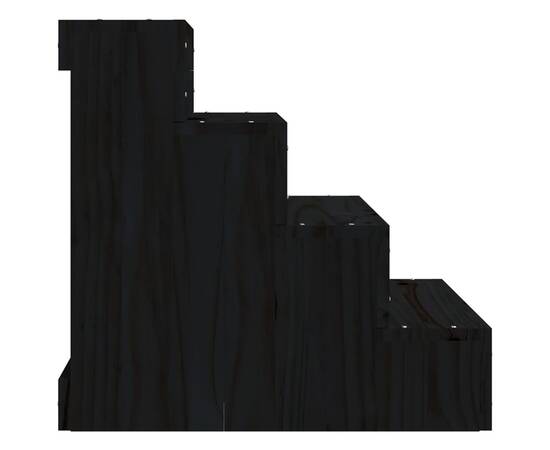 Scară animale de companie, negru, 40x49x47 cm, lemn masiv pin, 5 image