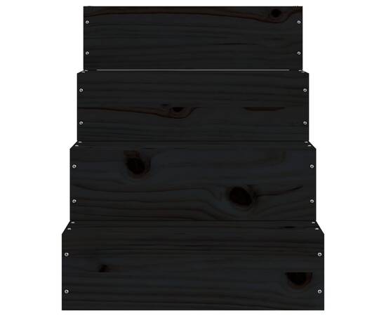 Scară animale de companie, negru, 40x49x47 cm, lemn masiv pin, 4 image