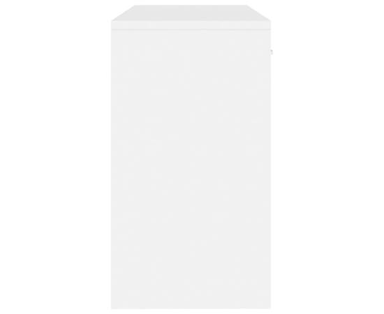 Birou cu sertar și dulap, alb extralucios, 100x40x73 cm, lemn, 7 image