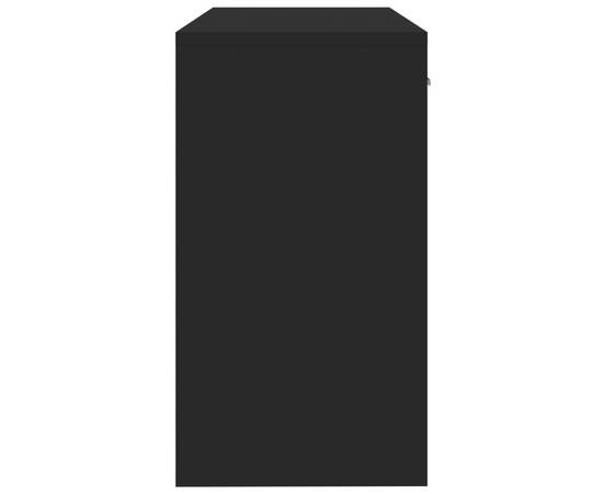 Birou cu sertar și dulap, negru, 100x40x73 cm, lemn prelucrat, 7 image
