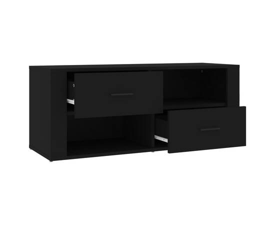 Comodă tv, negru, 100x35x40 cm, lemn prelucrat, 7 image