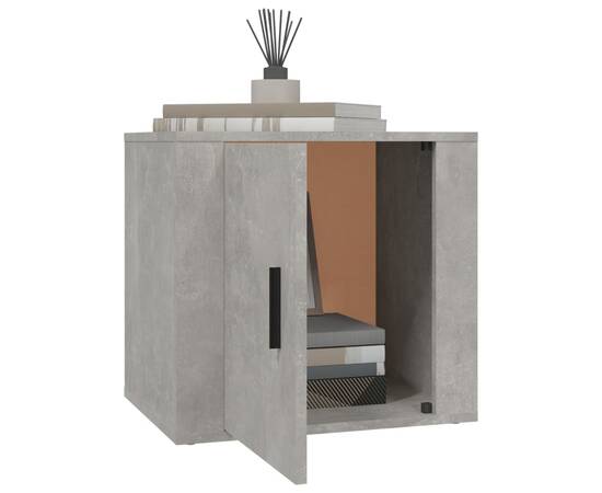 Noptiere, 2 buc., gri beton, 50x39x47 cm, 4 image