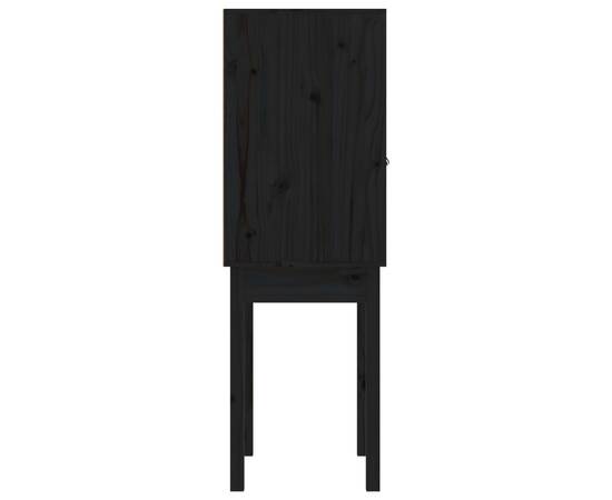 Dulap înalt, negru, 60x40x120 cm, lemn masiv de pin, 7 image