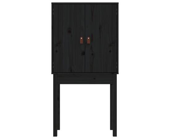 Dulap înalt, negru, 60x40x120 cm, lemn masiv de pin, 6 image