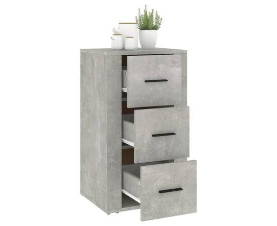 Servantă, gri beton, 40x33x70 cm, lemn prelucrat, 7 image