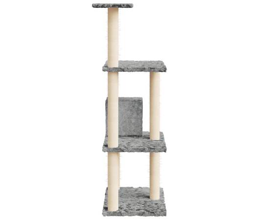 Ansamblu pisici cu stâlpi din funie sisal, gri deschis, 119 cm, 4 image