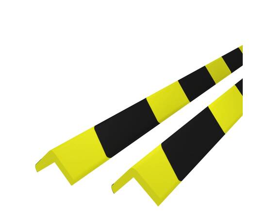 Protecții de colț, 2 buc., galben și negru, 4,5x4,5x104 cm, pu, 4 image