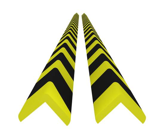 Protecții de colț, 2 buc., galben și negru, 4,5x4,5x104 cm, pu, 2 image