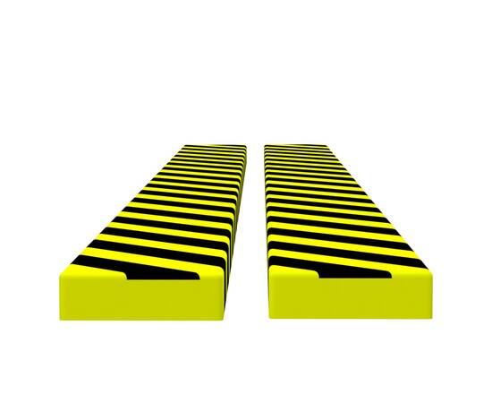 Protecții de colț, 2 buc., galben și negru, 6x2x101,5 cm, pu, 2 image