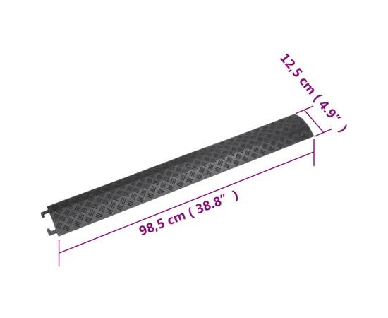 Rampe de protecție pentru cablu, 2 buc., negru, 98,5 cm, 10 image