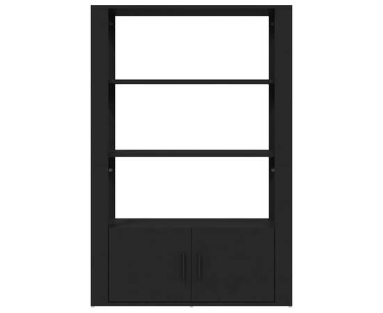 Servantă, negru, 80x30x119,5 cm, lemn prelucrat, 6 image